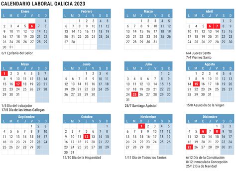 Festivos De Galicia 2023 CALENDARIO LABORAL DE GALICIA 2023
